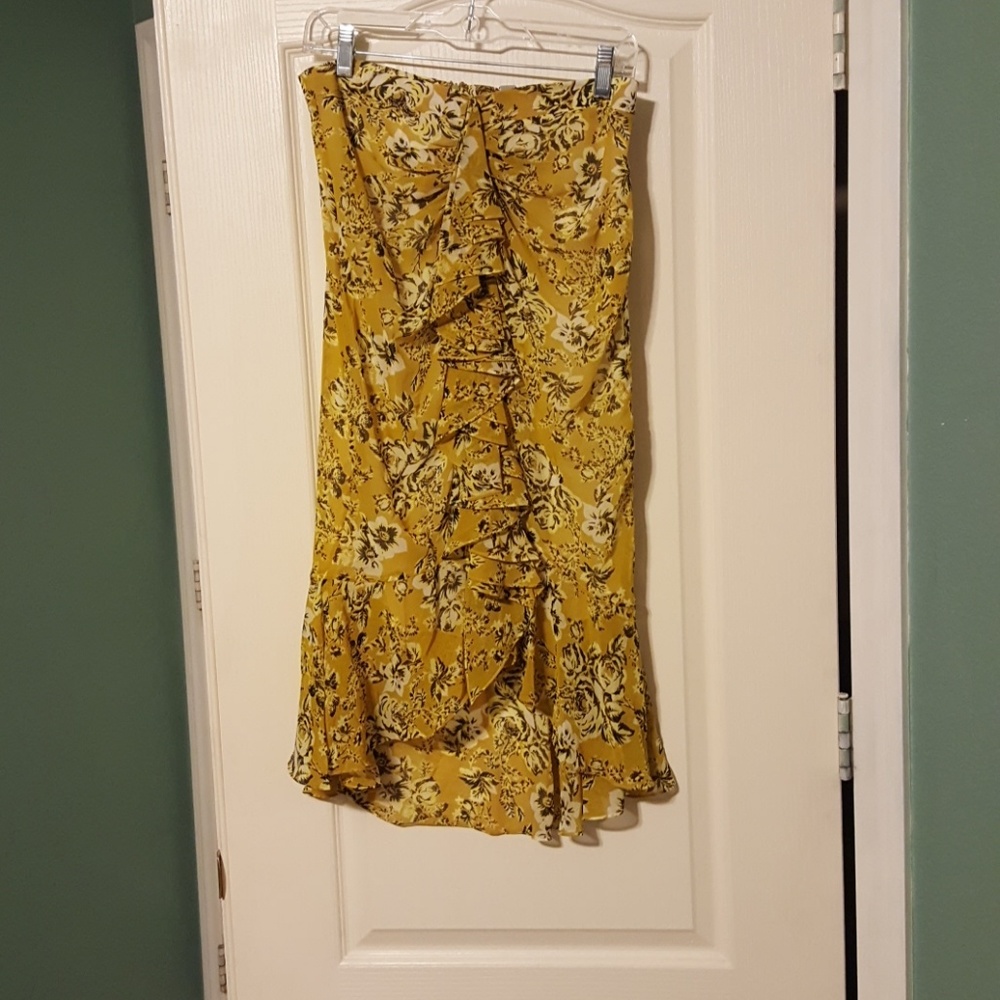 Zac Posen Yellow floral skirt size 10 NWT